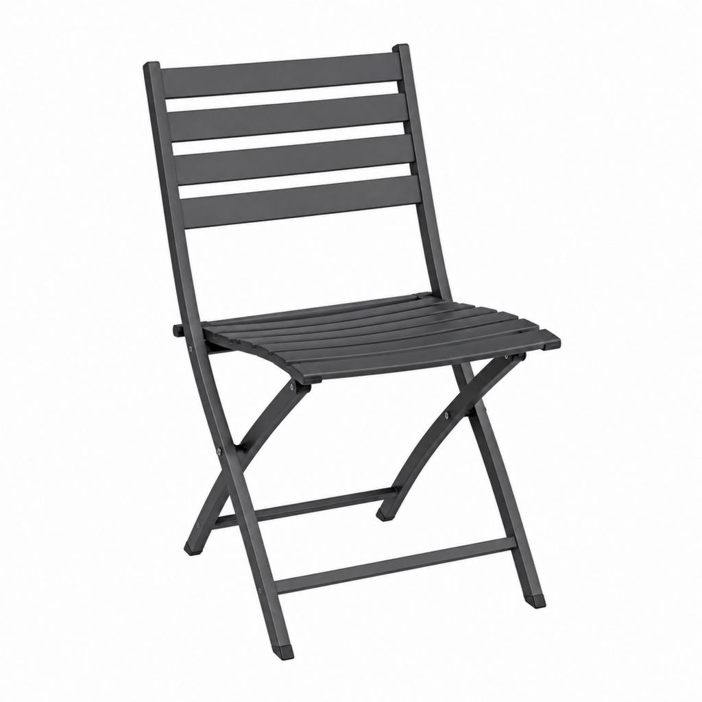 Klappbarer Gartenstuhl Schwarz aus pulverbeschichtetem Stahl 46 x 52 x 82 cm