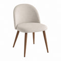Esszimmerstuhl Beige Polyester Massivholz Abgerundet 48 x 57 x 82 cm