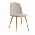 Esszimmerstuhl Beige mit Polyesterbezug und Buchenholzbeinen 83 x 48 x 55 cm