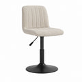 Drehbarer Esszimmerstuhl Beige Polyester-Bouclé mit Stahlfuß 48 x 54 x 83-95 cm