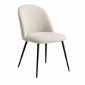Esszimmerstuhl Beige Polyester mit Stahlbeinen abgerundeter Rückenlehne B 48 cm T 56 cm H 84 cm