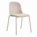 Esszimmerstuhl Beige mit Polypropylen-Rückenlehne Polyester-Sitzpolster und Stahlgestell 46 x 54 x 82 cm