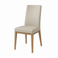 Esszimmerstuhl Beige mit PU-Kunstleder und Eichenholzgestell 45 x 58 x 100 cm