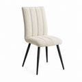 Esszimmerstuhl Beige mit Polyester-Bouclé Bezug und Stahlbeinen 48 x 60 x 88 cm