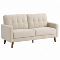 2-Sitzer Sofa Beige Polyester Rechteckig 145 x 80 x 85 cm